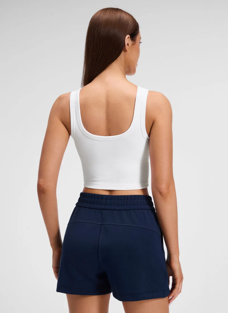 Ribbed U Neck Built in Bra Tank