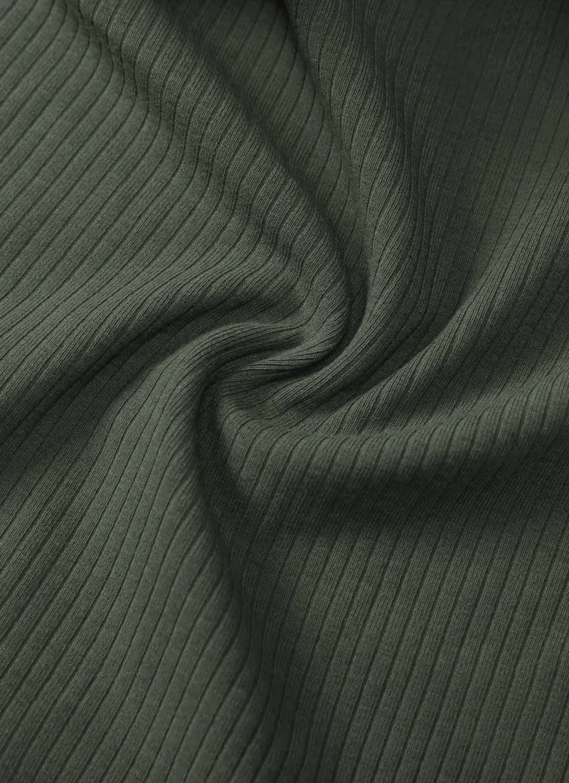 Ribbed U Neck Built in Bra Tank