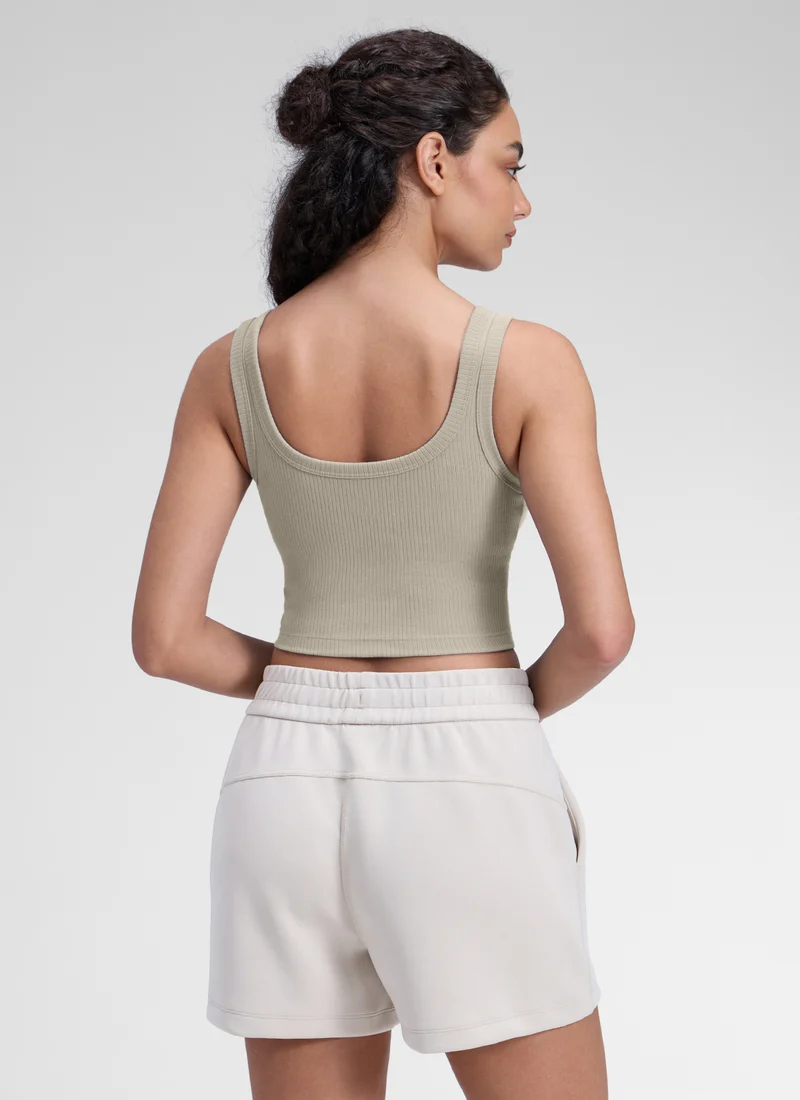 Ribbed U Neck Built in Bra Tank
