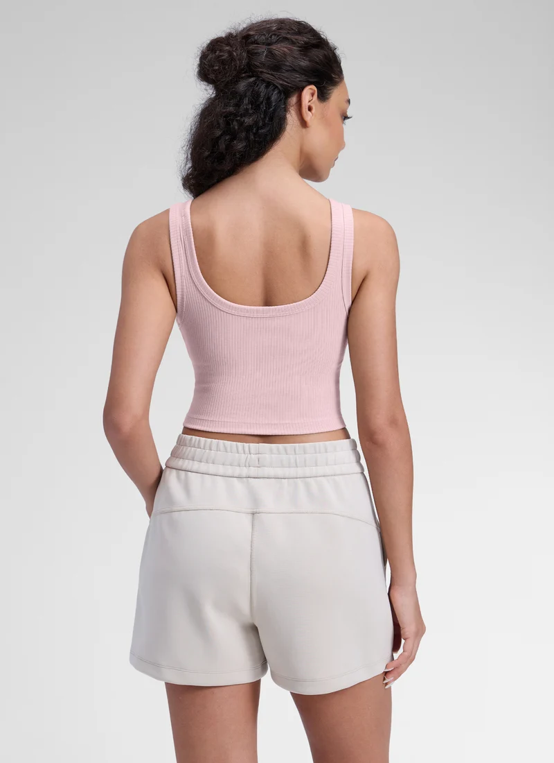 Ribbed U Neck Built in Bra Tank