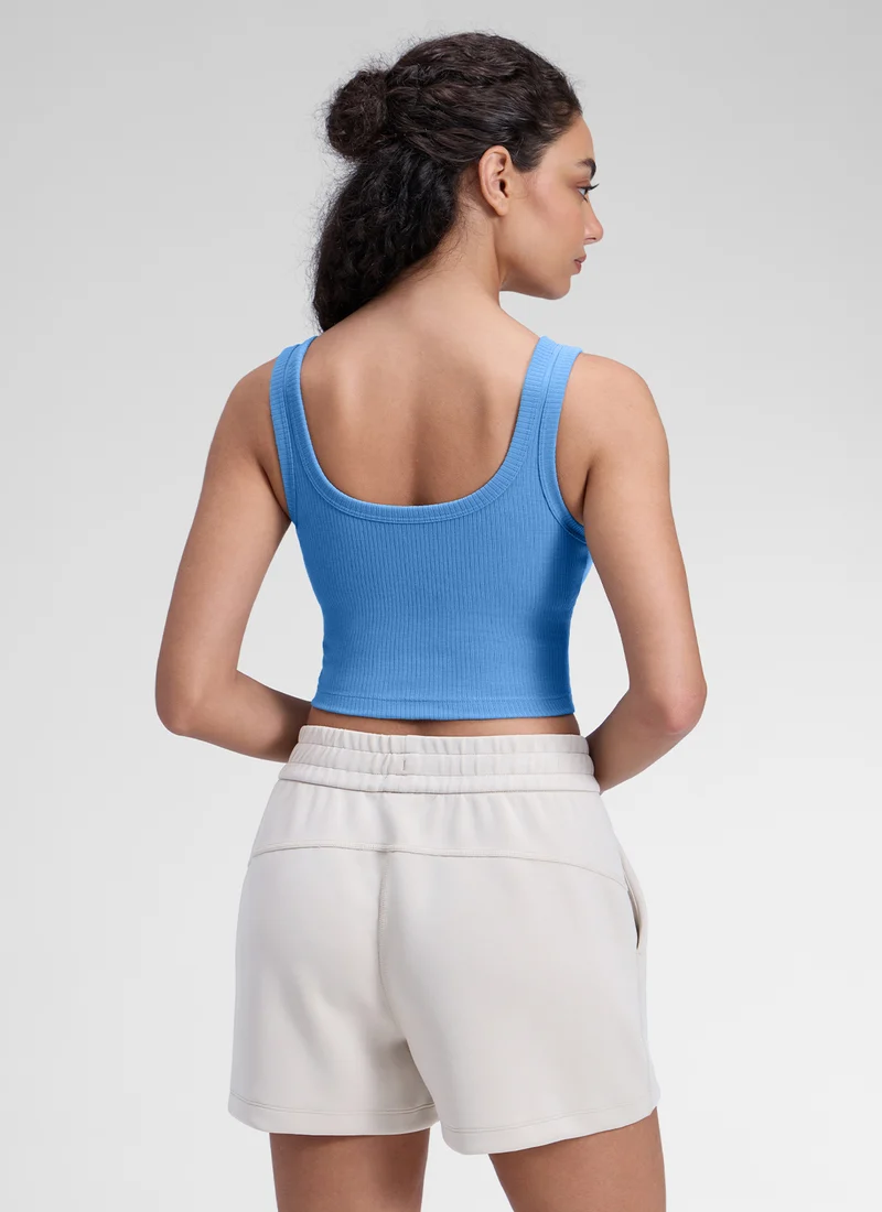 Ribbed U Neck Built in Bra Tank