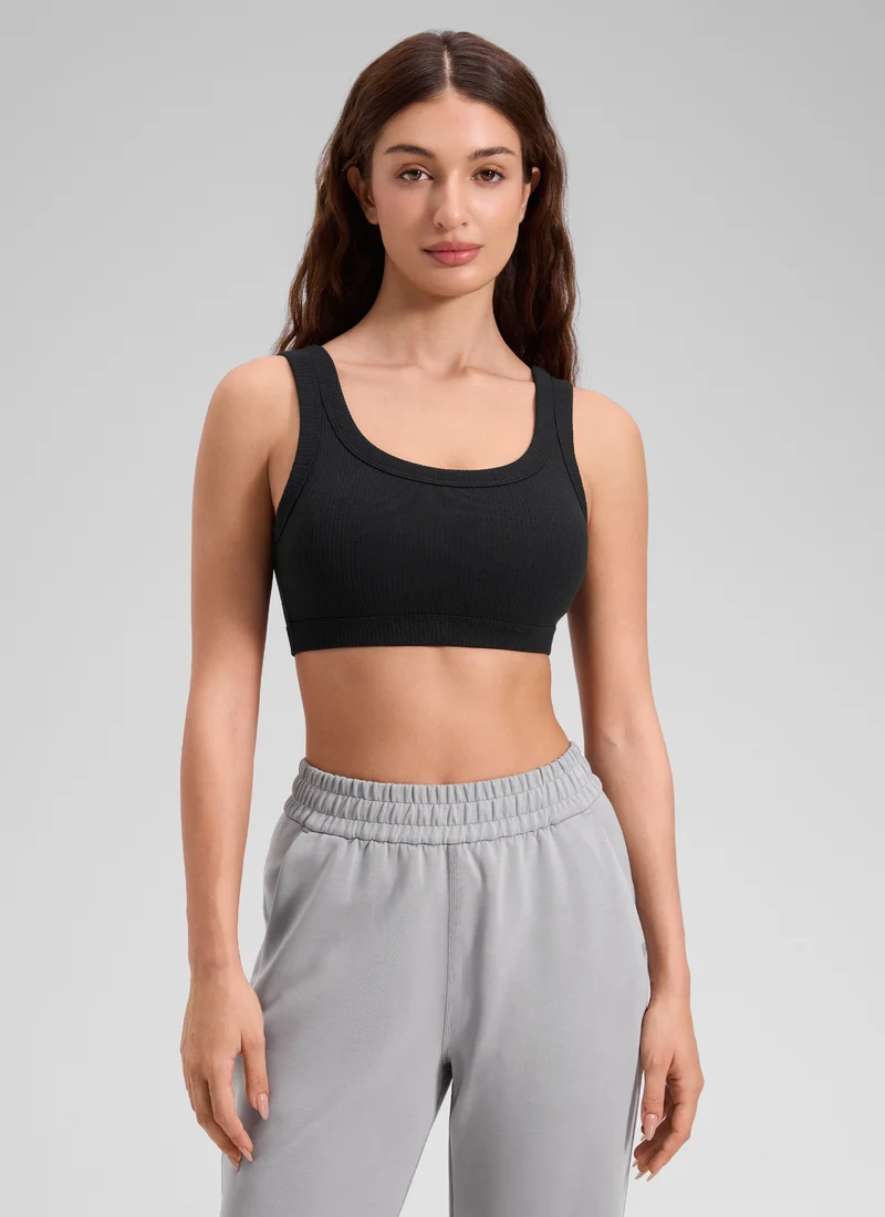 Ribbed U Back Sports Bra