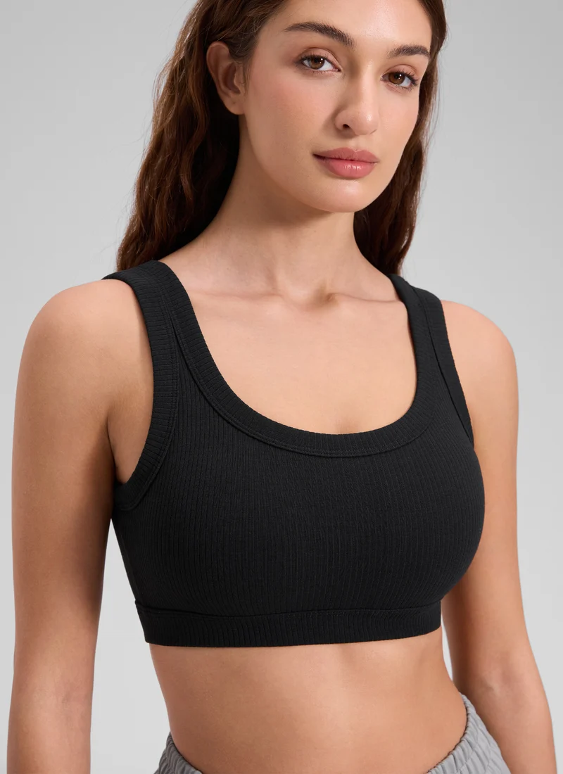 Ribbed U Back Sports Bra