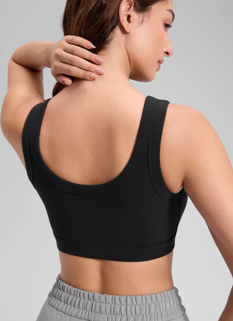 Ribbed U Back Sports Bra