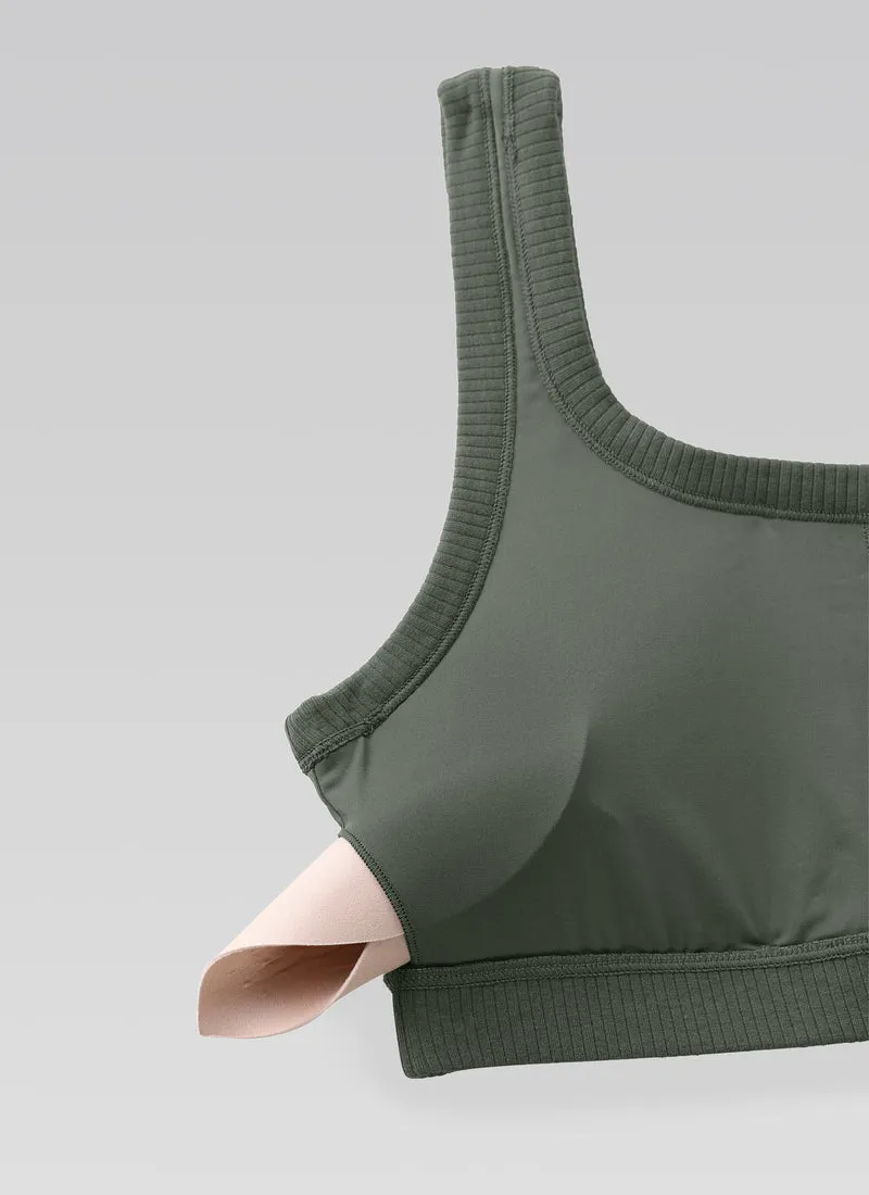 Ribbed U Back Sports Bra