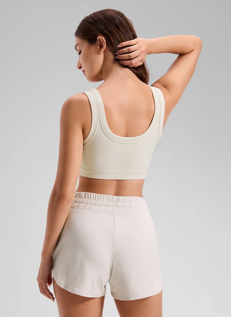 Ribbed U Back Sports Bra