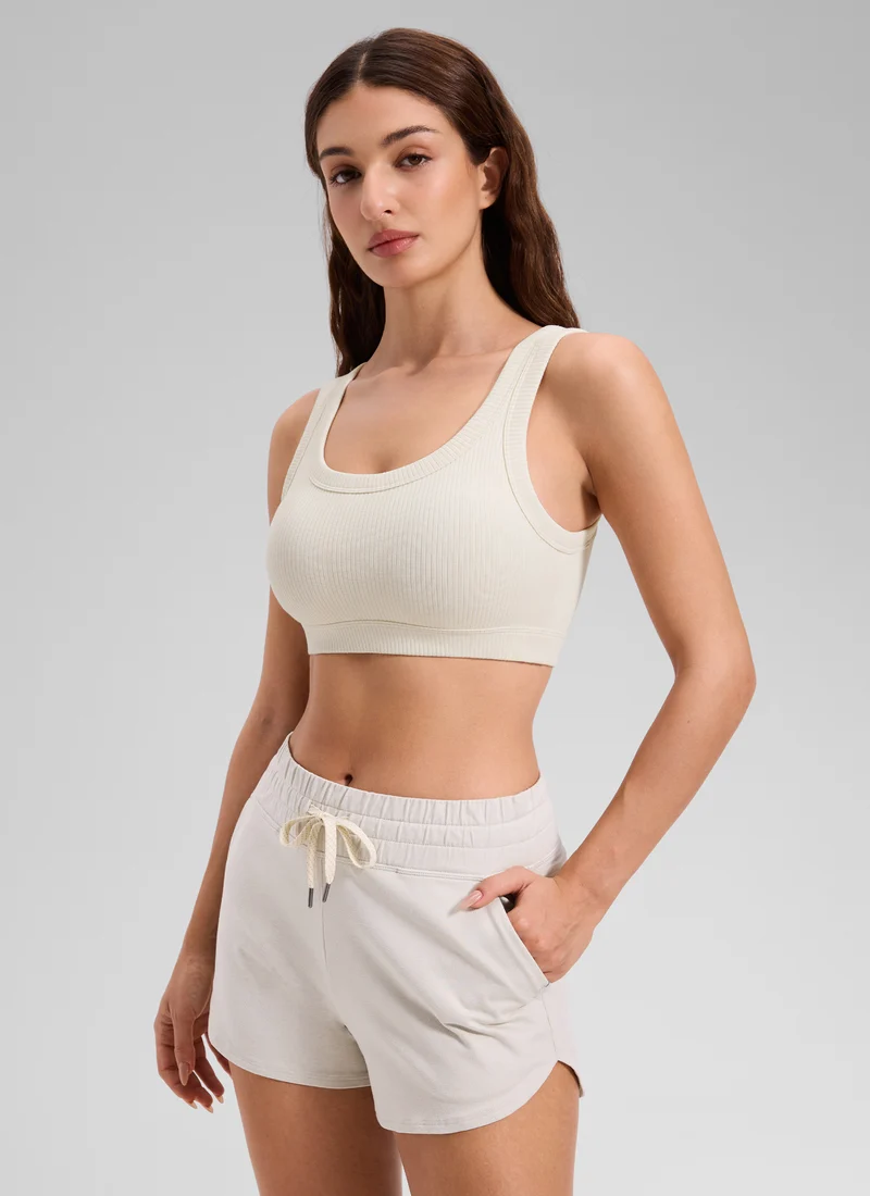 Ribbed U Back Sports Bra