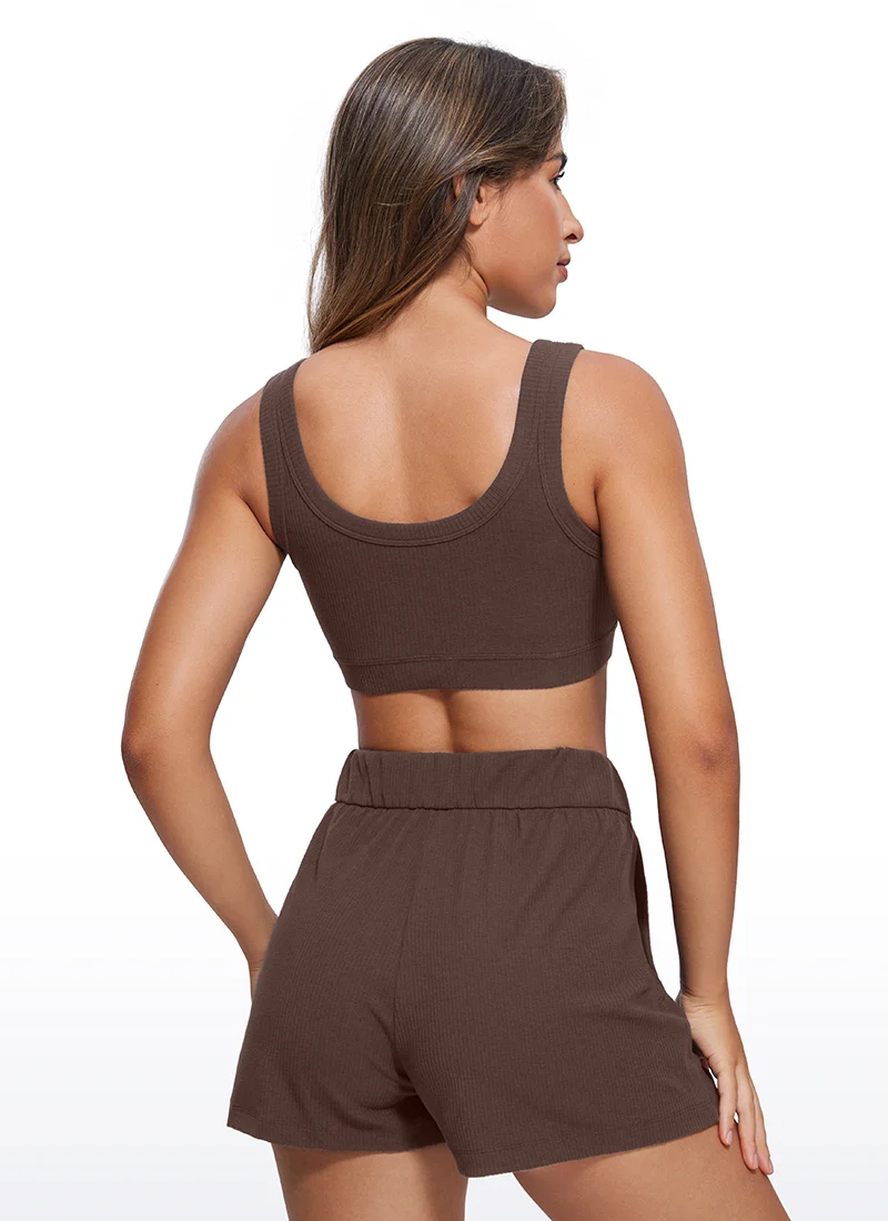 Ribbed U Back Sports Bra