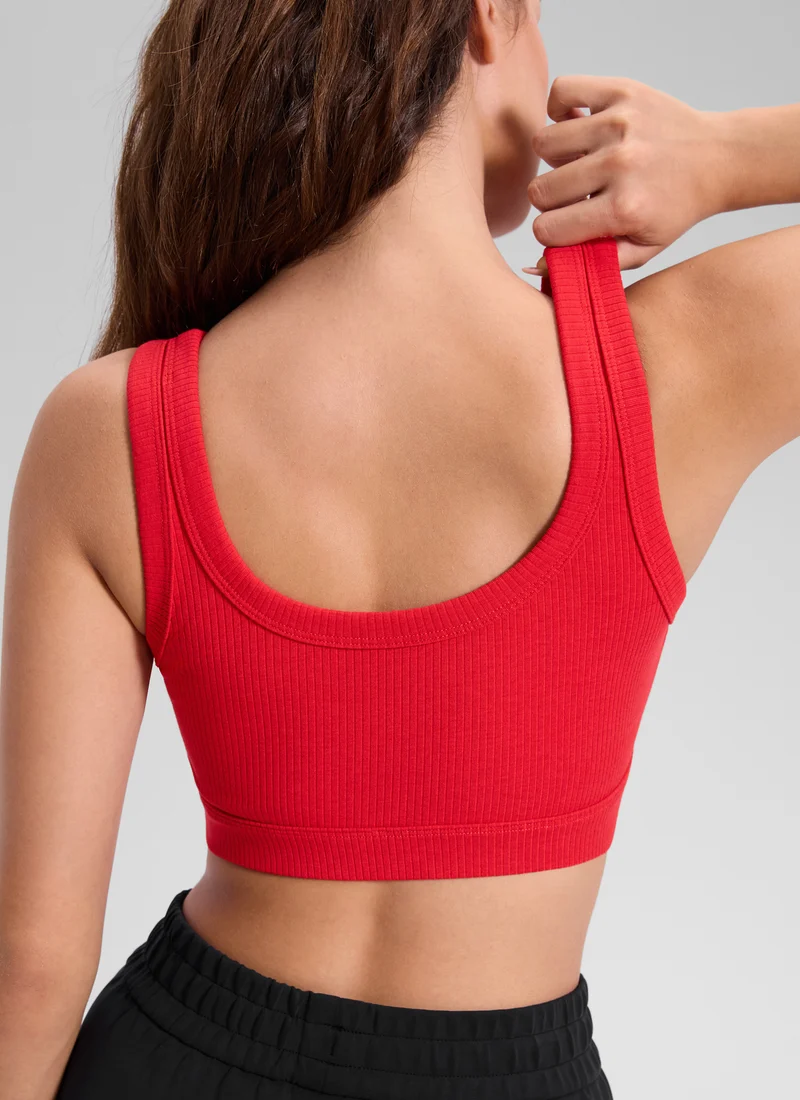Ribbed U Back Sports Bra