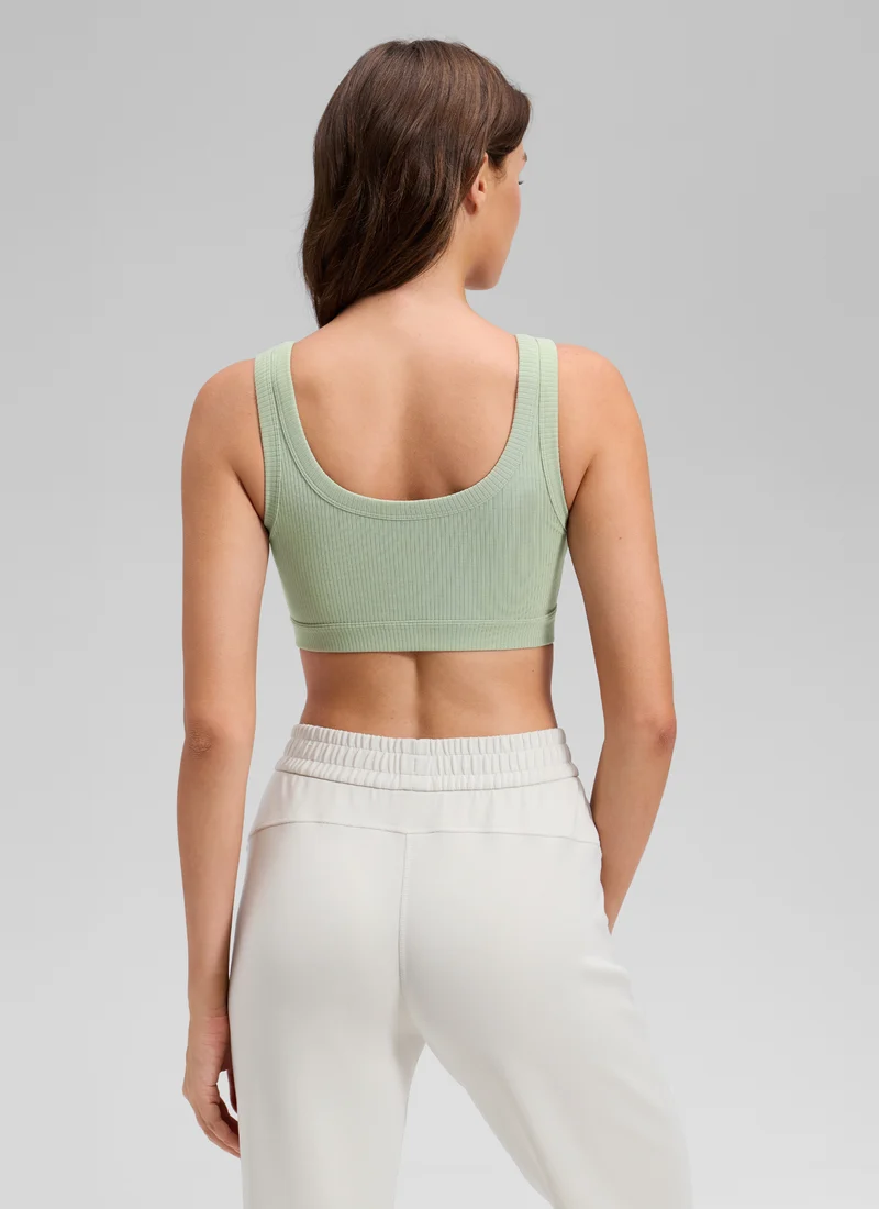 Ribbed U Back Sports Bra