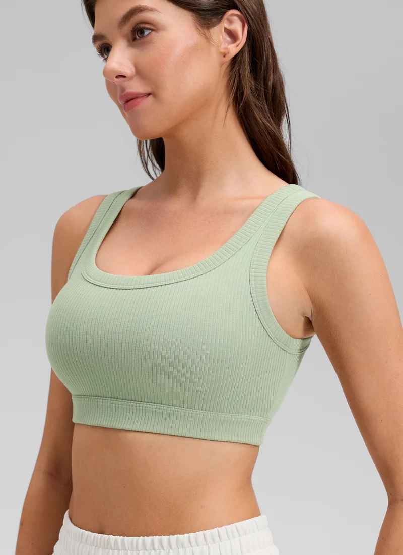 Ribbed U Back Sports Bra