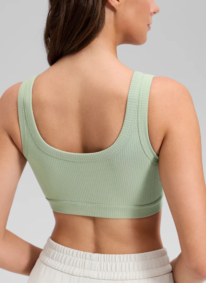 Ribbed U Back Sports Bra