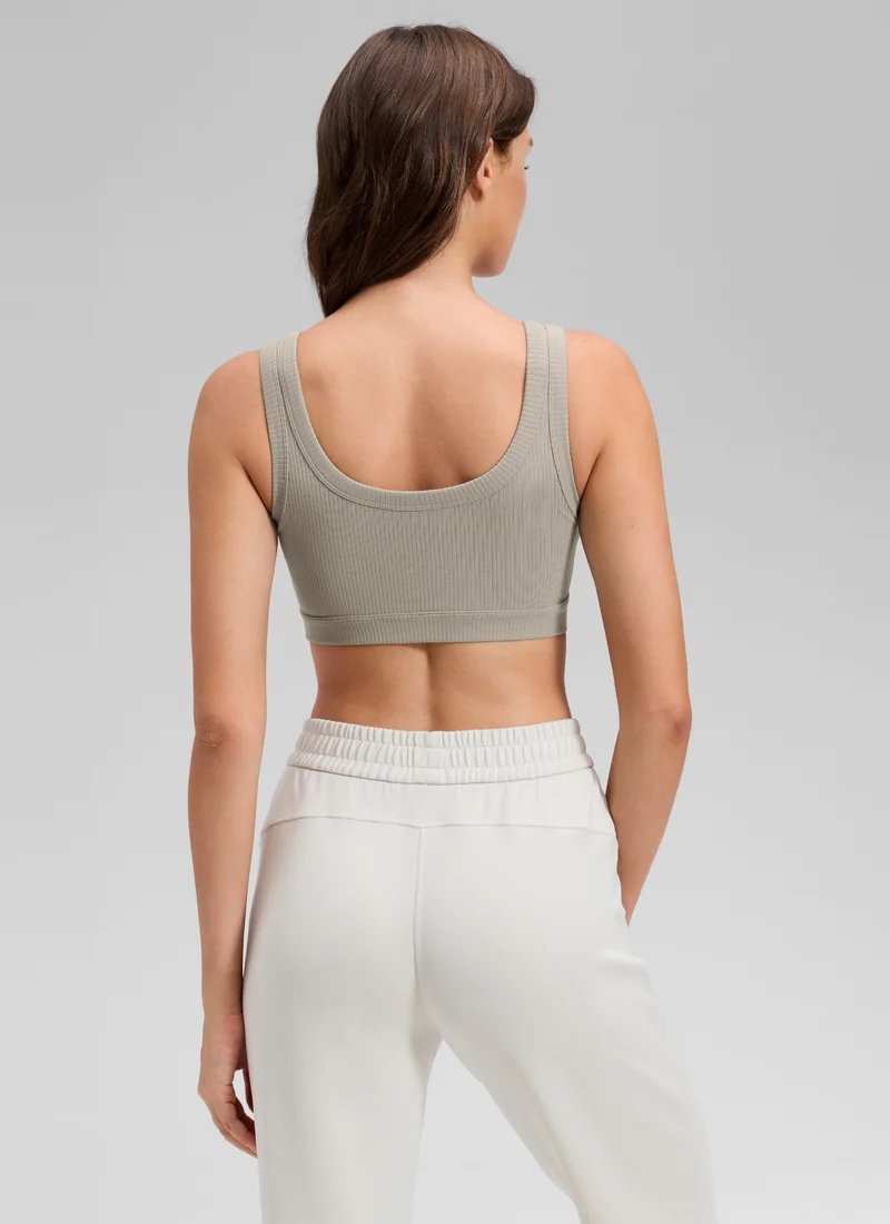 Ribbed U Back Sports Bra