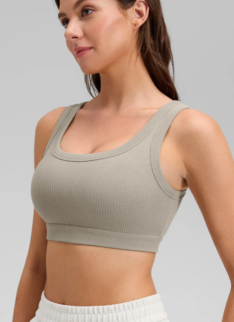 Ribbed U Back Sports Bra