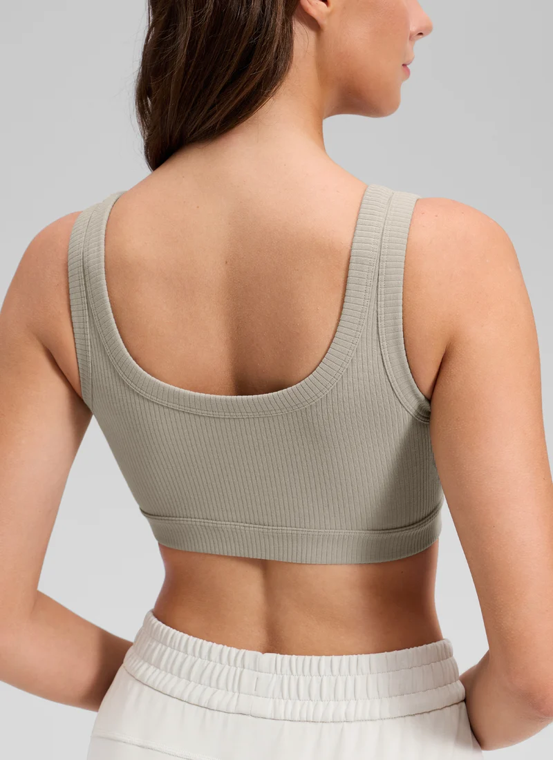 Ribbed U Back Sports Bra