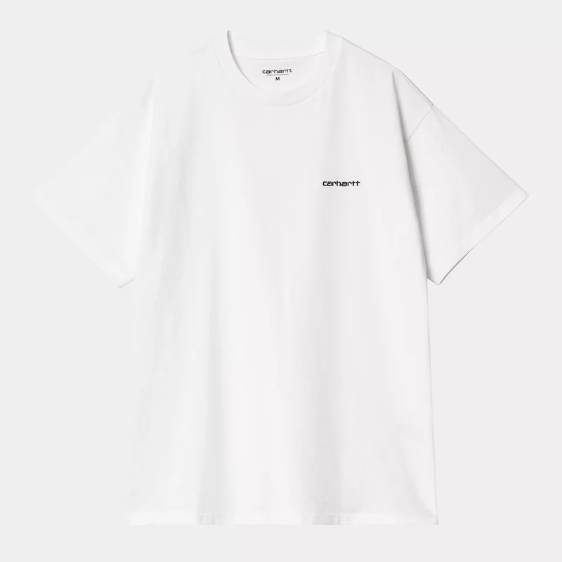 S/S Script Embroidery T-Shirt White