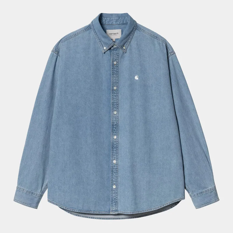 L/S Lucas Shirt Blue Bleached