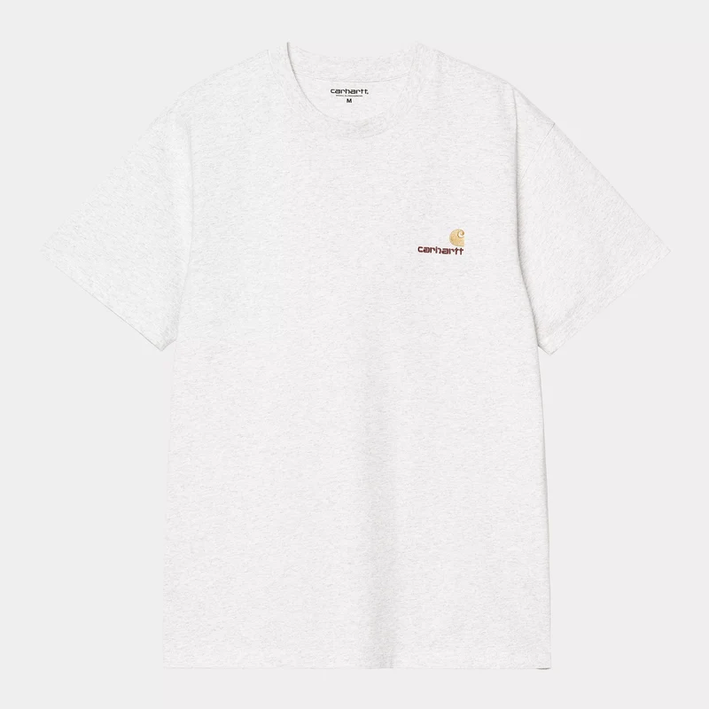 S/S American Script T-Shirt Ash Heather