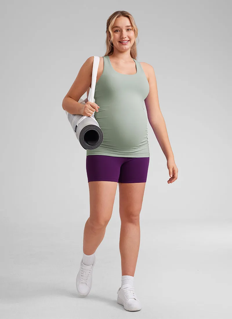 Butterluxe Maternity Built in Bra Ruched Tank