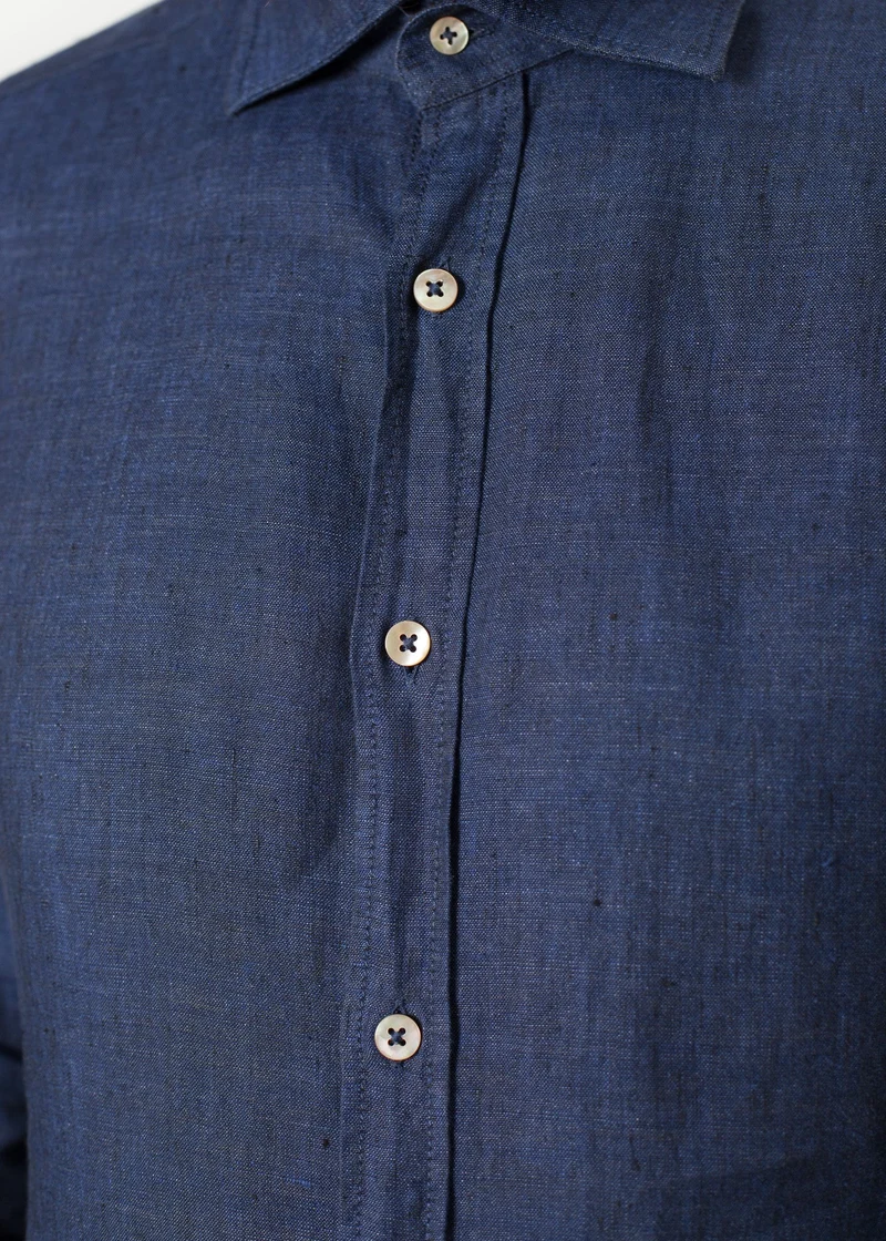 Button Up Shirt in Navy -UEB