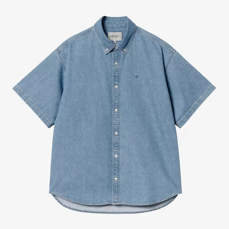 S/S Lucas Shirt Blue Bleached