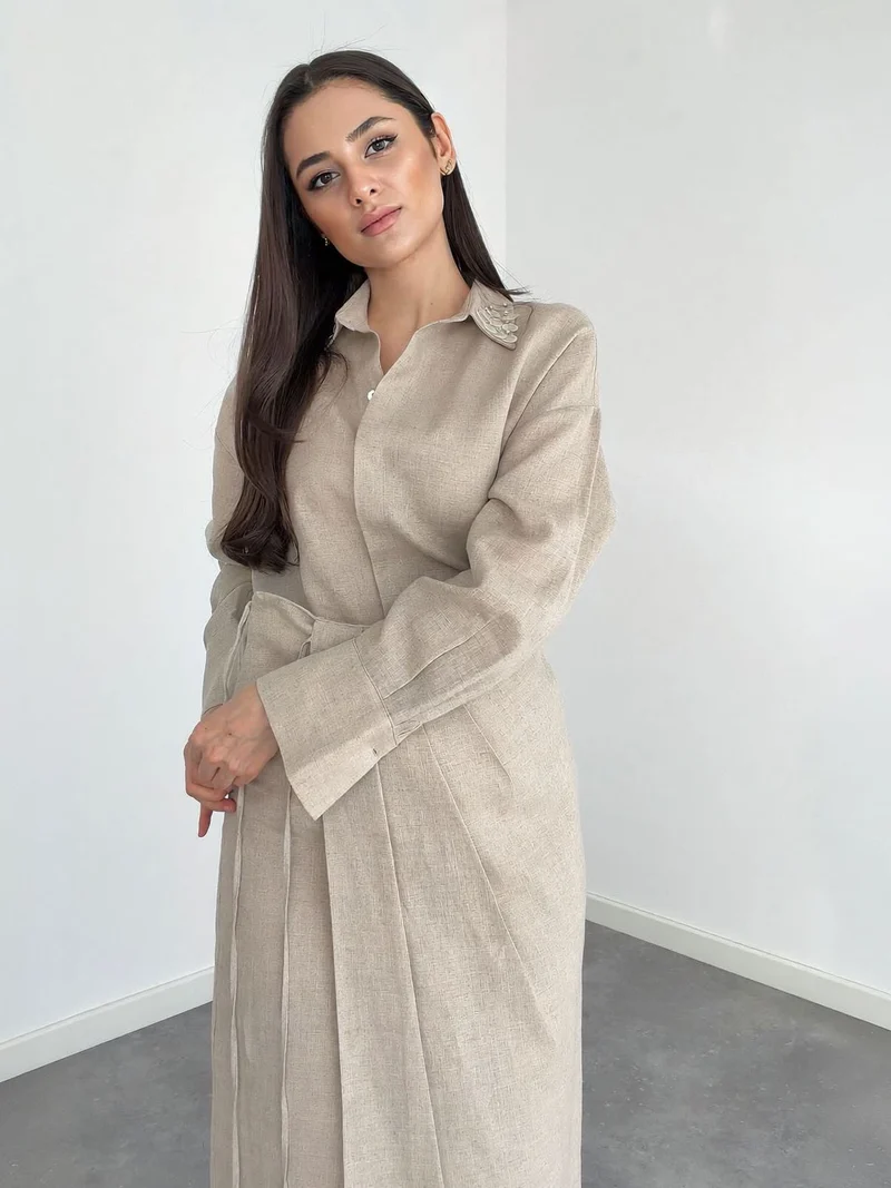 Casual Tie-front Shirt Two-piece Set