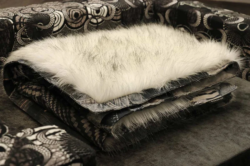 Couverture pour chat « Metis » Blue Ice - Tissu Jean-Paul Gaultier