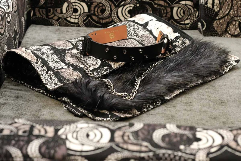 Couverture pour chat « Metis » Black Moon - Tissu Jean-Paul Gaultier