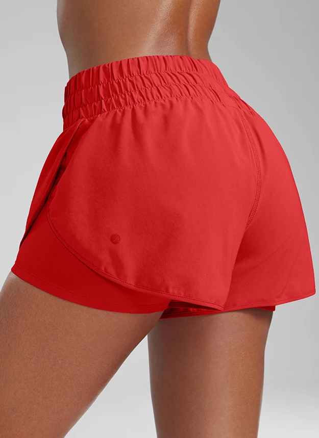 Feathery-Fit Soft 2 in 1 High Rise Shorts 3''