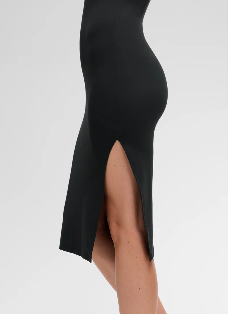 Butterluxe Square Neck Side Split Midi Dress