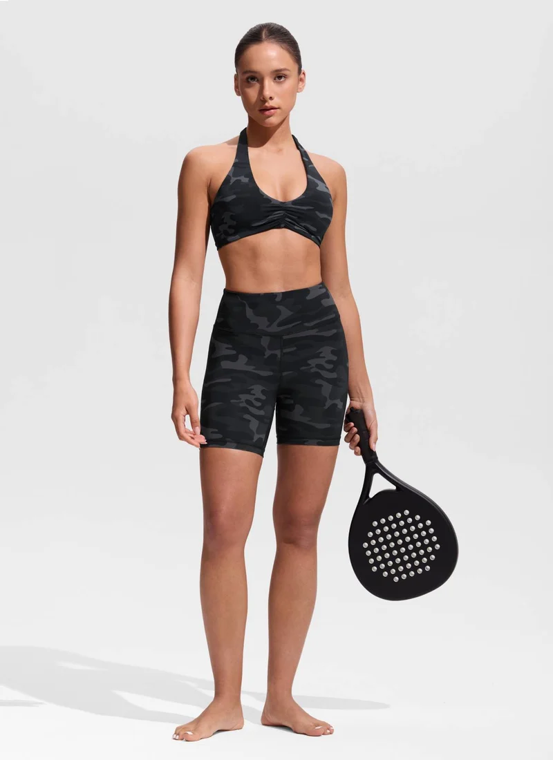 Ruched Front Halter Bikini Top
