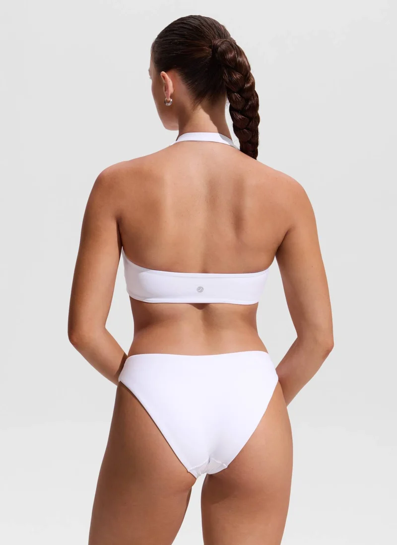 Ruched Front Halter Bikini Top