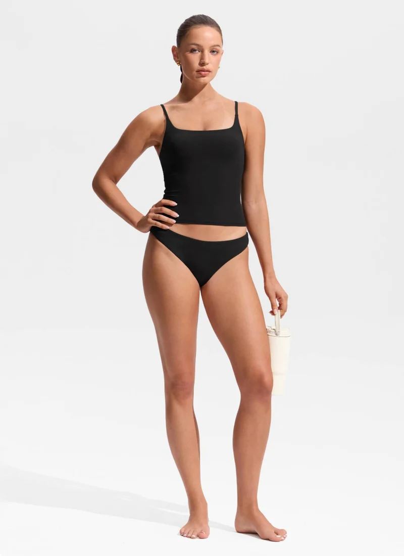 U Neck Twist Back Tankini Top