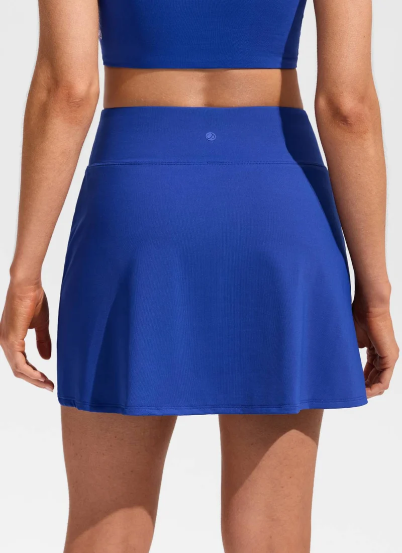 A Line Side Split Built in Brief Swim Skirt