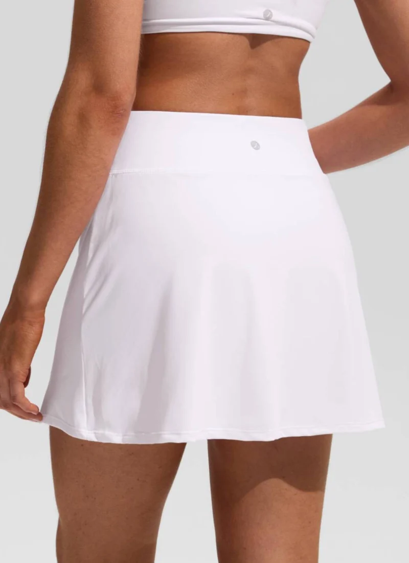 A Line Side Split Built in Brief Swim Skirt