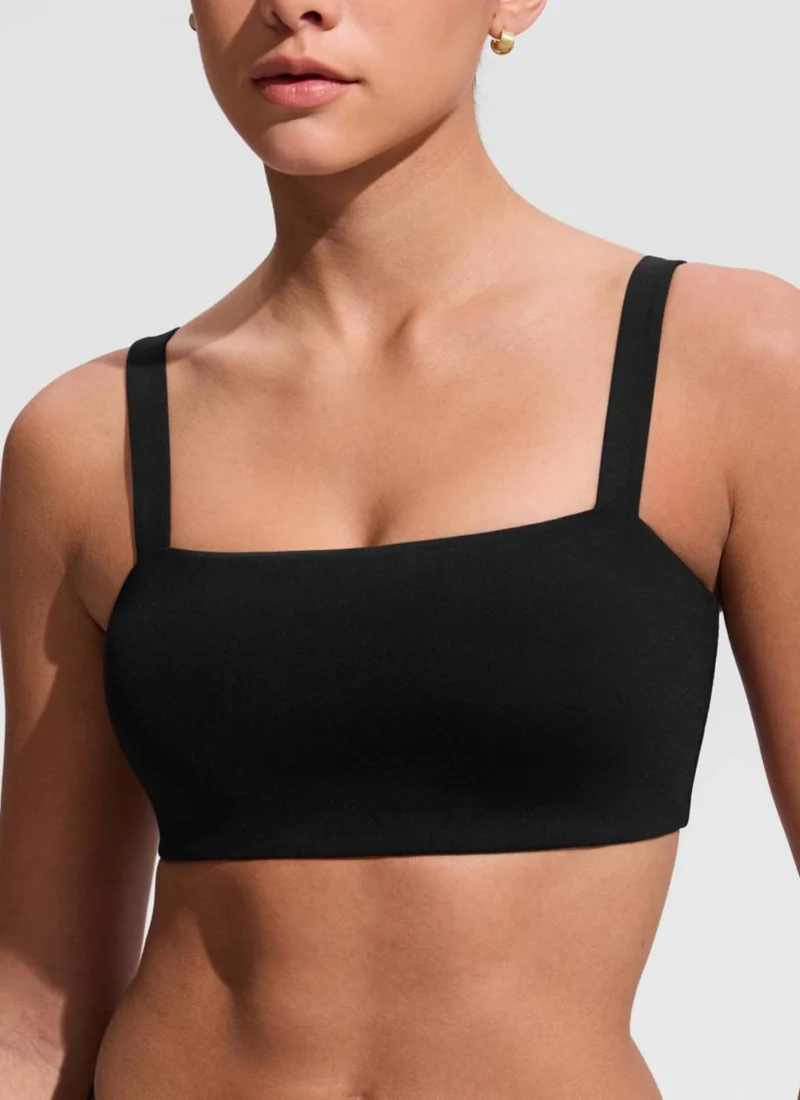 Square Neck Wide Flat Straps Bikini Top