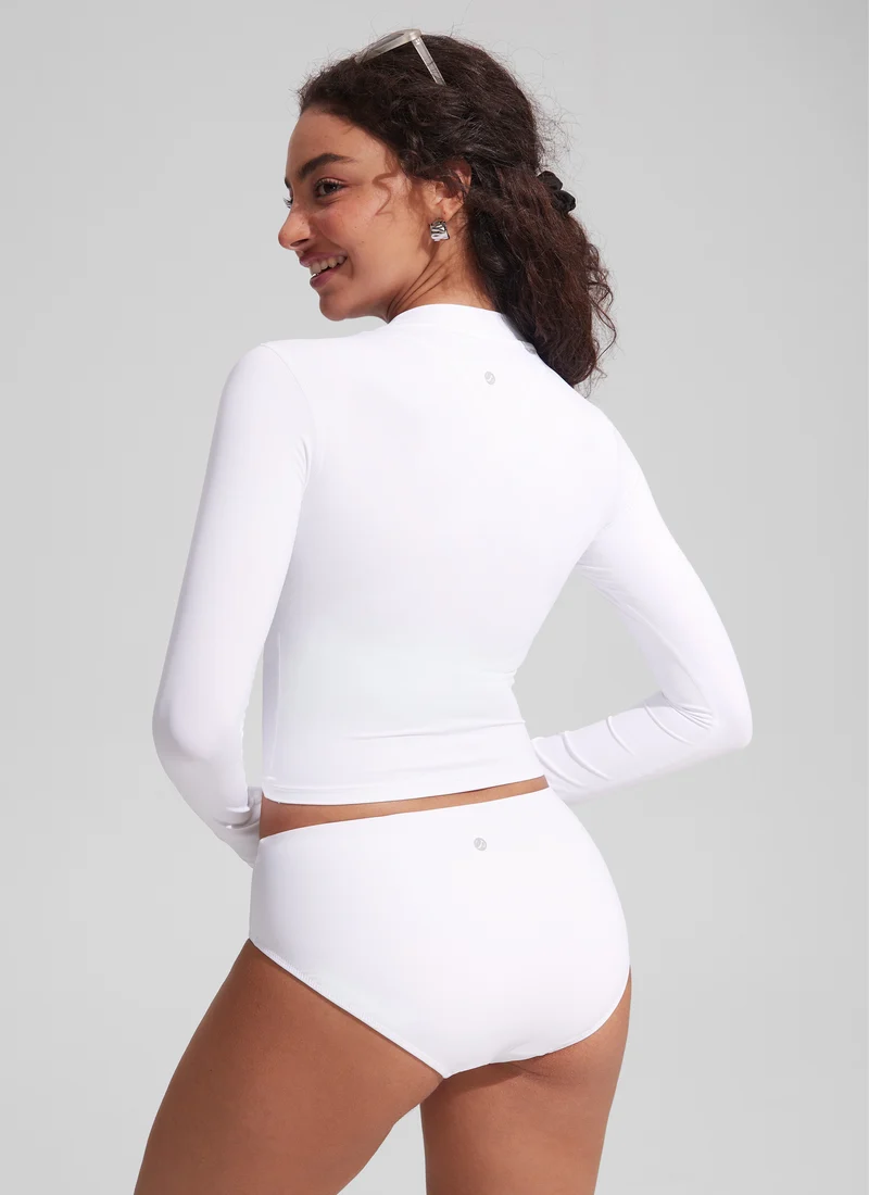 UPF 50+ Cropped Rashguard Swimsuit Top
