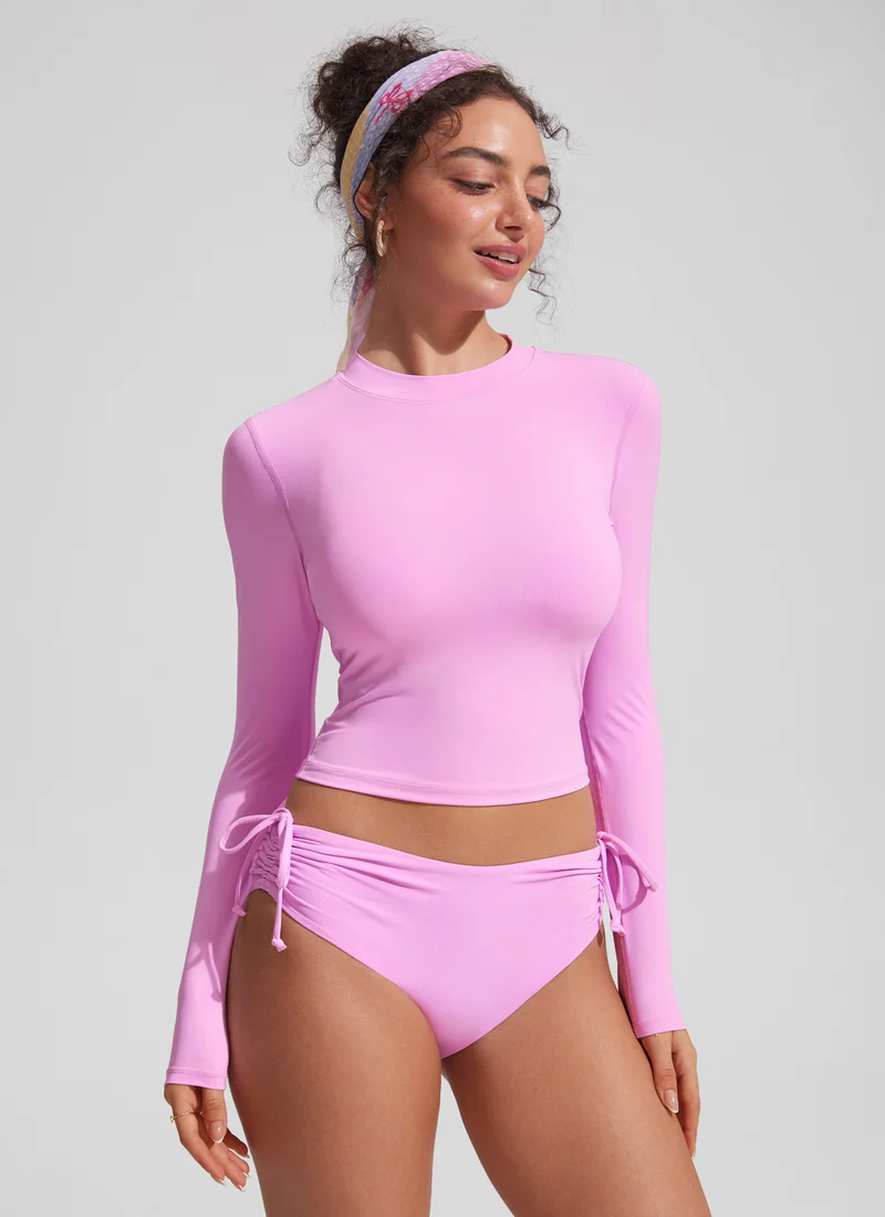 UPF 50+ Cropped Rashguard Swimsuit Top