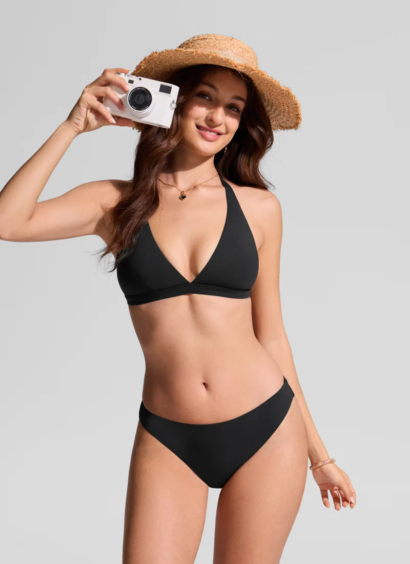 Deep V neck T back Triangle Bikini Top