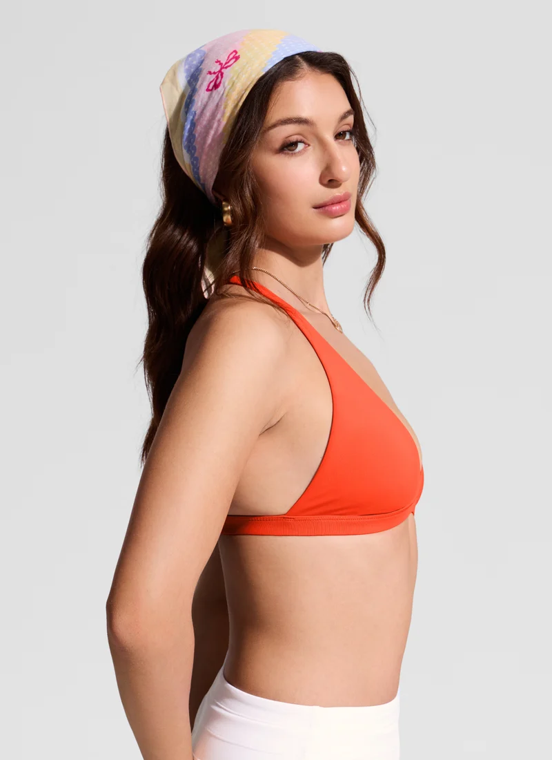 Deep V neck T back Triangle Bikini Top