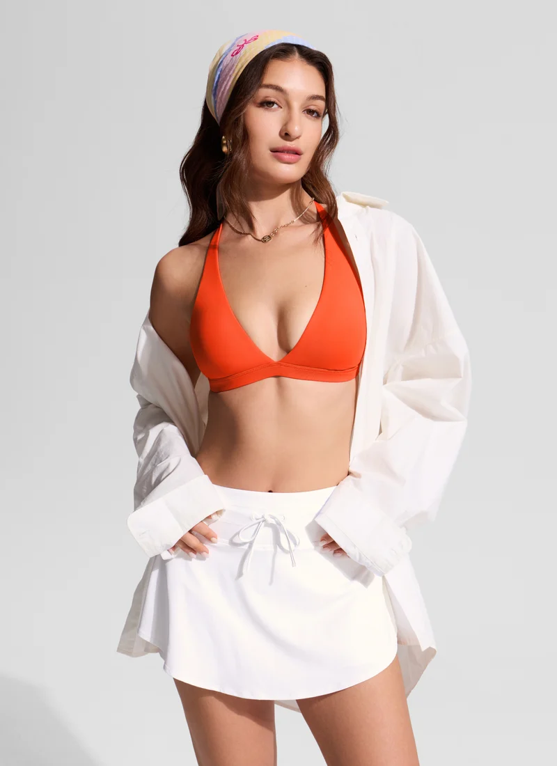 Deep V neck T back Triangle Bikini Top