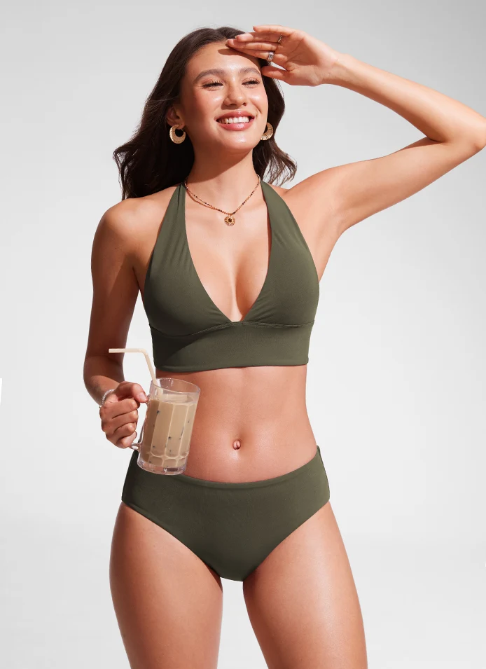 Halter Padded Backless Bikini Top