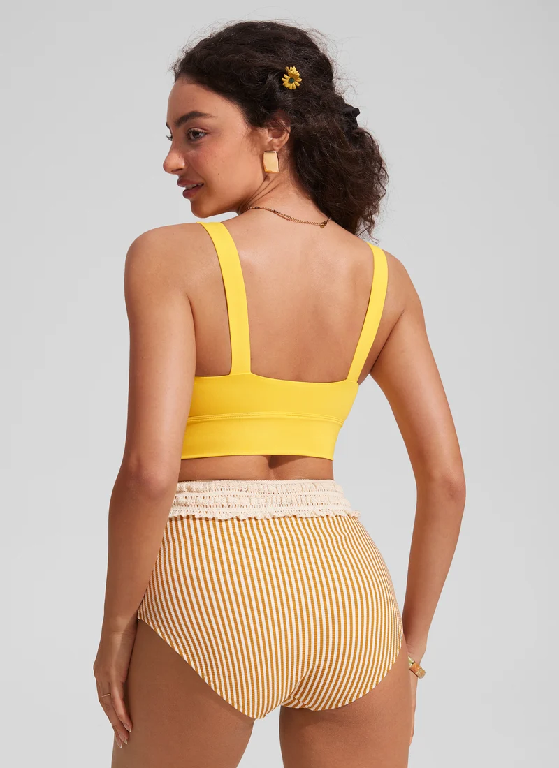 Supportive Modest Wide Straps Bikini Top