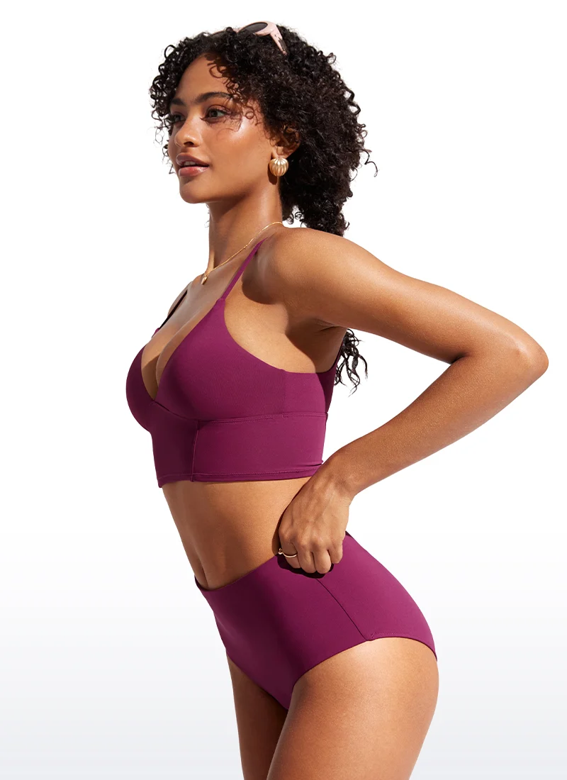Sunshine Deep V Neck Strappy Bikini Top