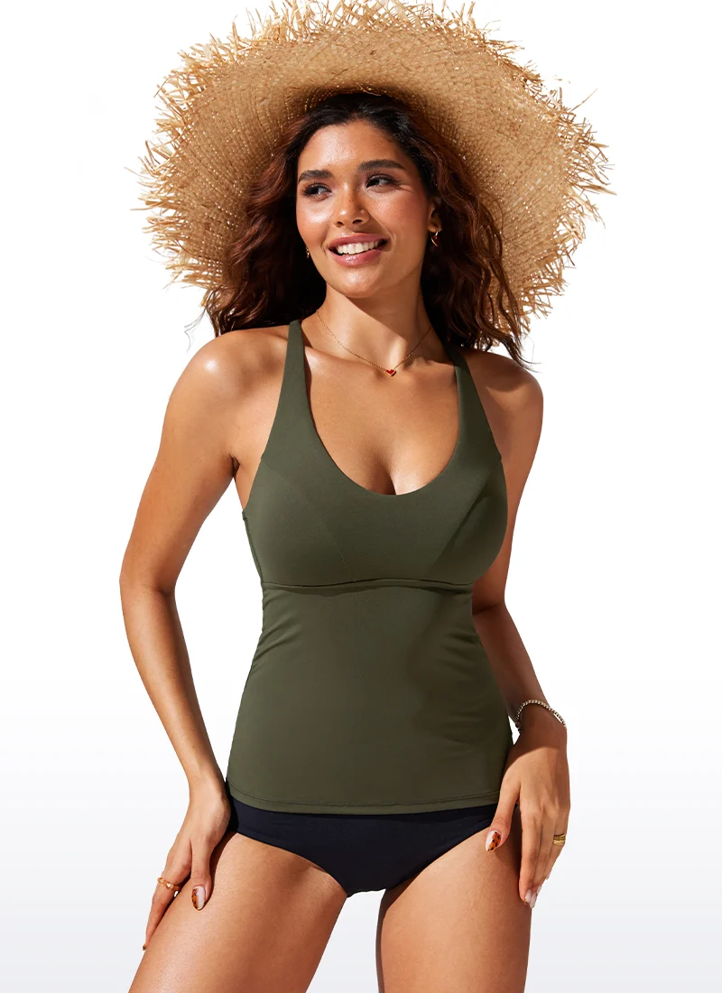 Sunshine Cross Back Tankini Top
