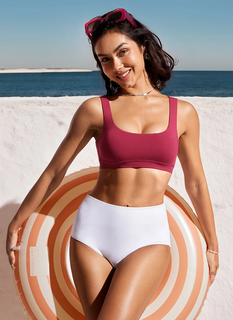 Sunshine Scoop Neck U Back Bikini Top