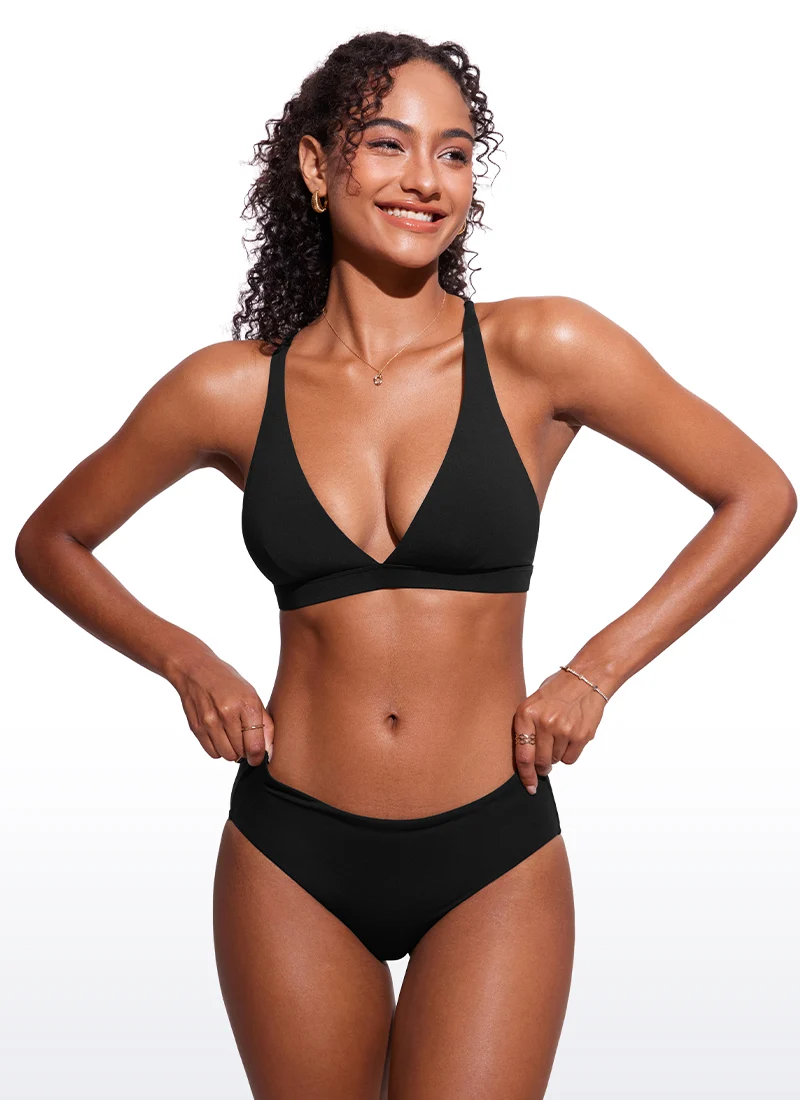 Sunshine Criss Cross Back V Neck Bikini Top
