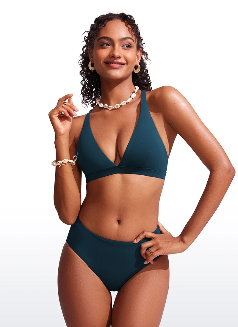 Sunshine Criss Cross Back V Neck Bikini Top