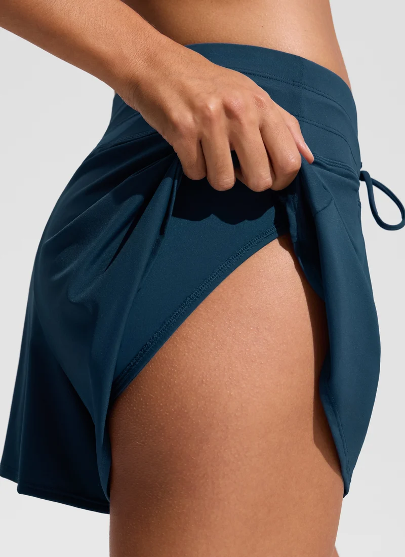 High Rise Flowy Lined Swim Shorts