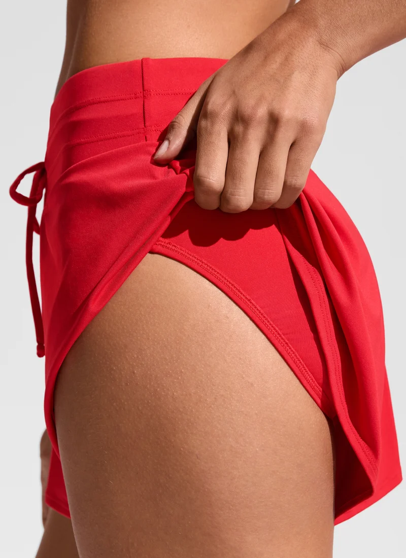 High Rise Flowy Lined Swim Shorts